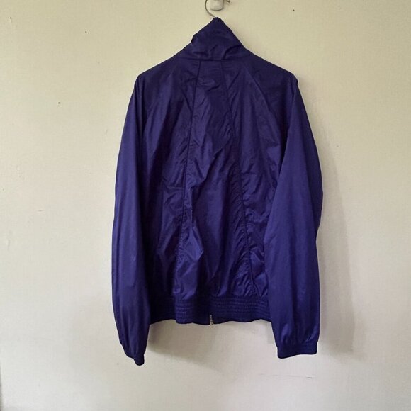 adidas Windbreaker Jacket Womens Small Purple Blue Pockets Zip Front Mock Neck - Picture 6 of 6